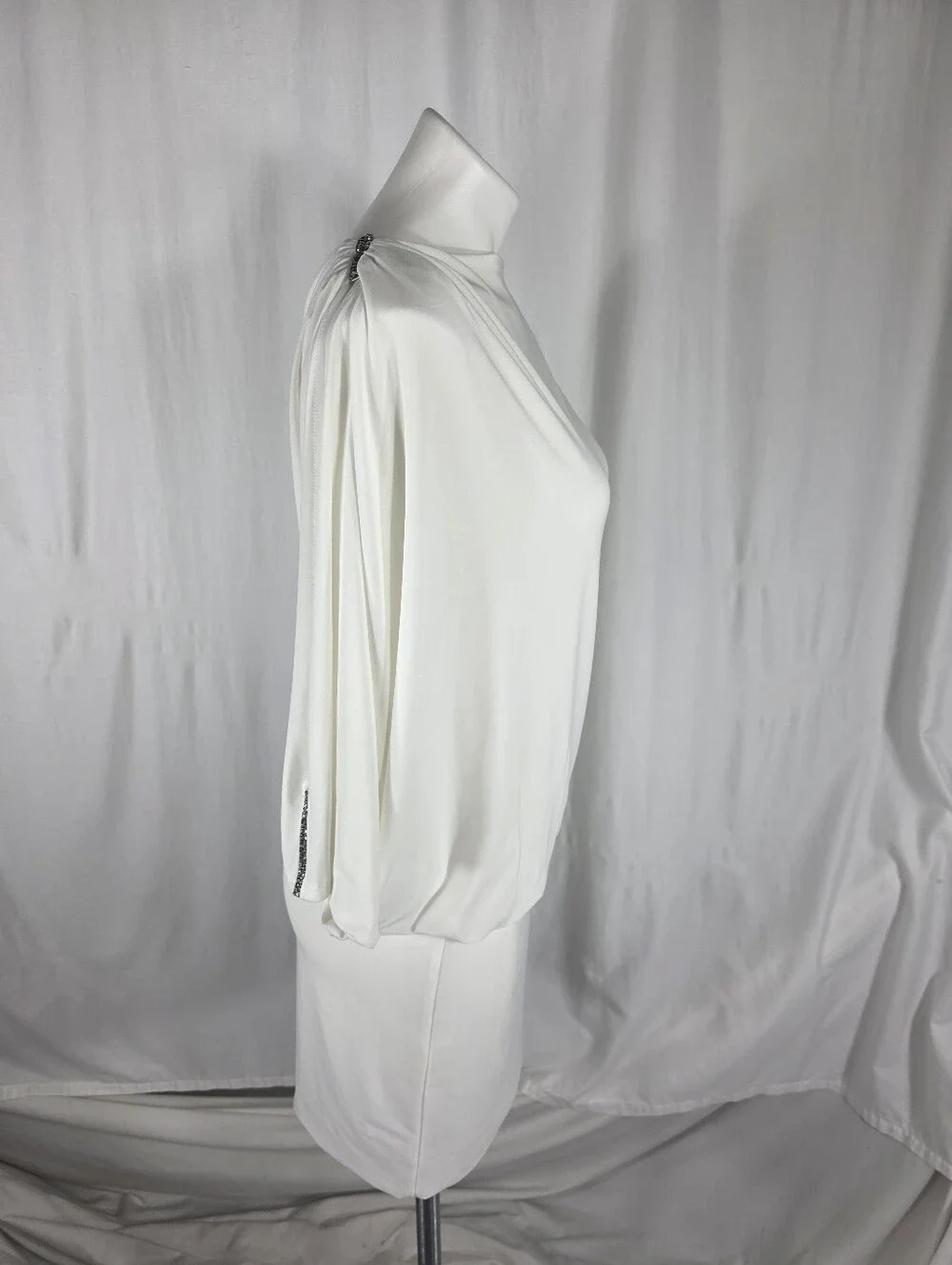 Vintage Caché Rhinestone Cold-Shoulder Mini Dress — Size Medium Y2K Bridal